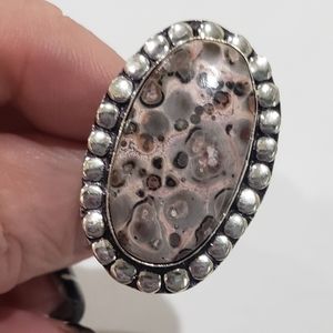 Handmade Pink Rhondinite 925 Vintage Ring